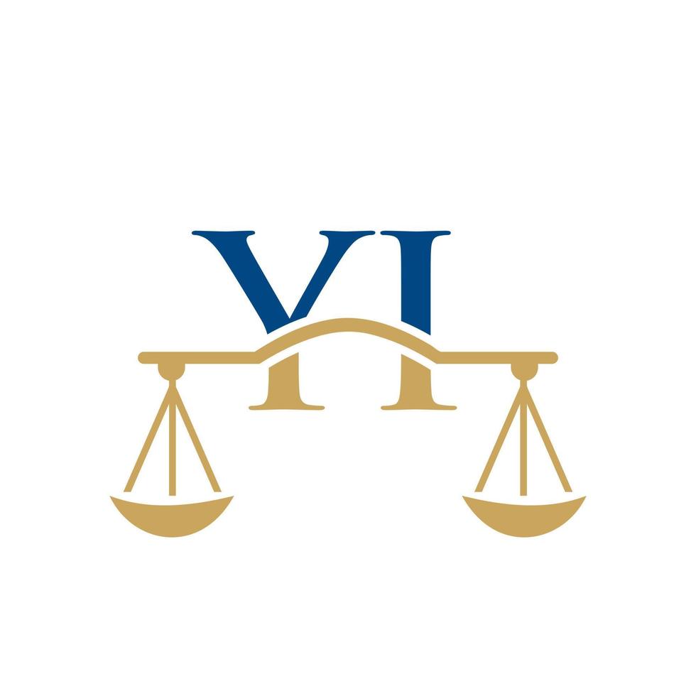 Law Firm Letter YI Logo Design. Law Attorney Sign vector