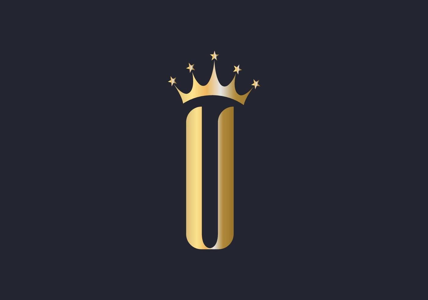 Letter U Crown Logo Design Vector Template