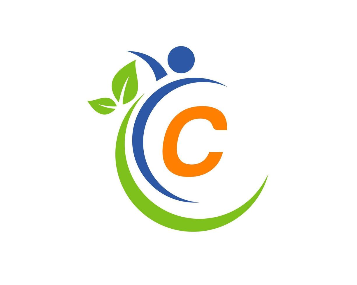plantilla de logotipo de atención médica de letra c. ilustración de vector de plantilla de logotipo médico