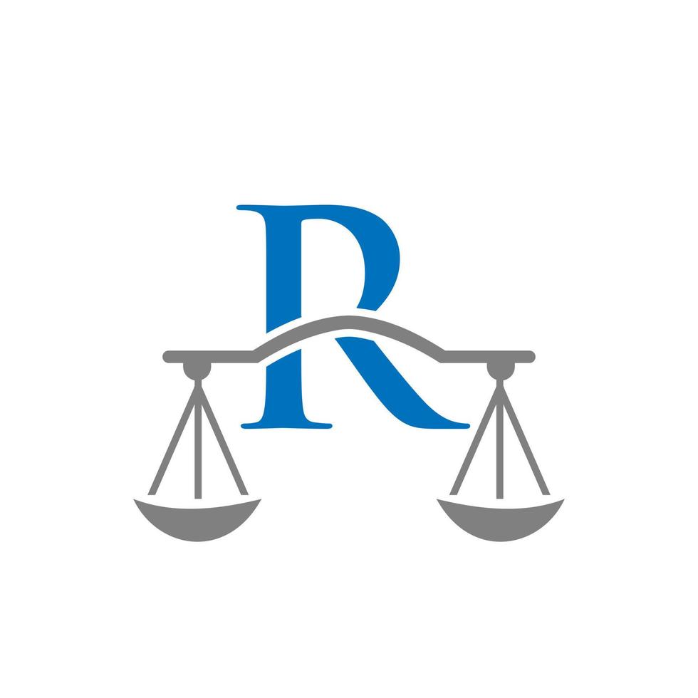 Attorney Law Firm Logo Design On Letter R Vector Template