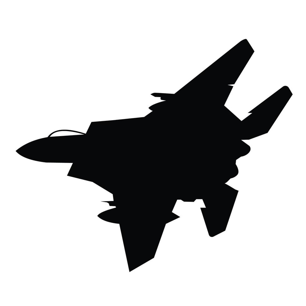 us modern jet fighter silhouette vector design