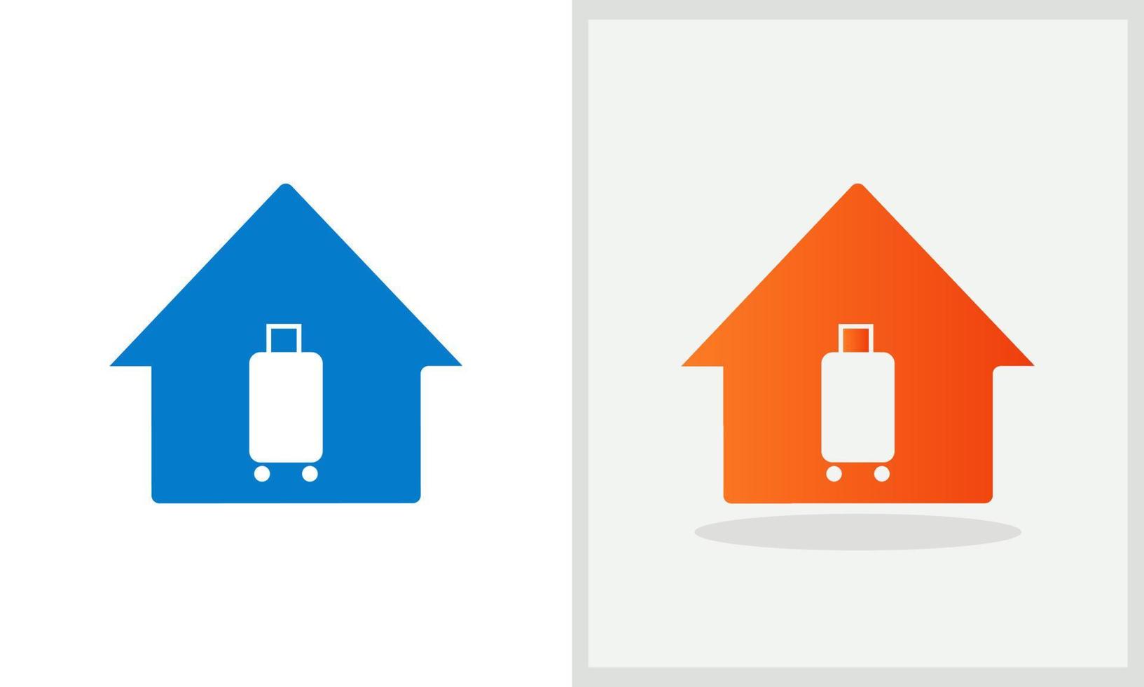 Travel Bag House logo design. Home logo with Travel Bag concept vector. Travel Bag and Home logo design vector