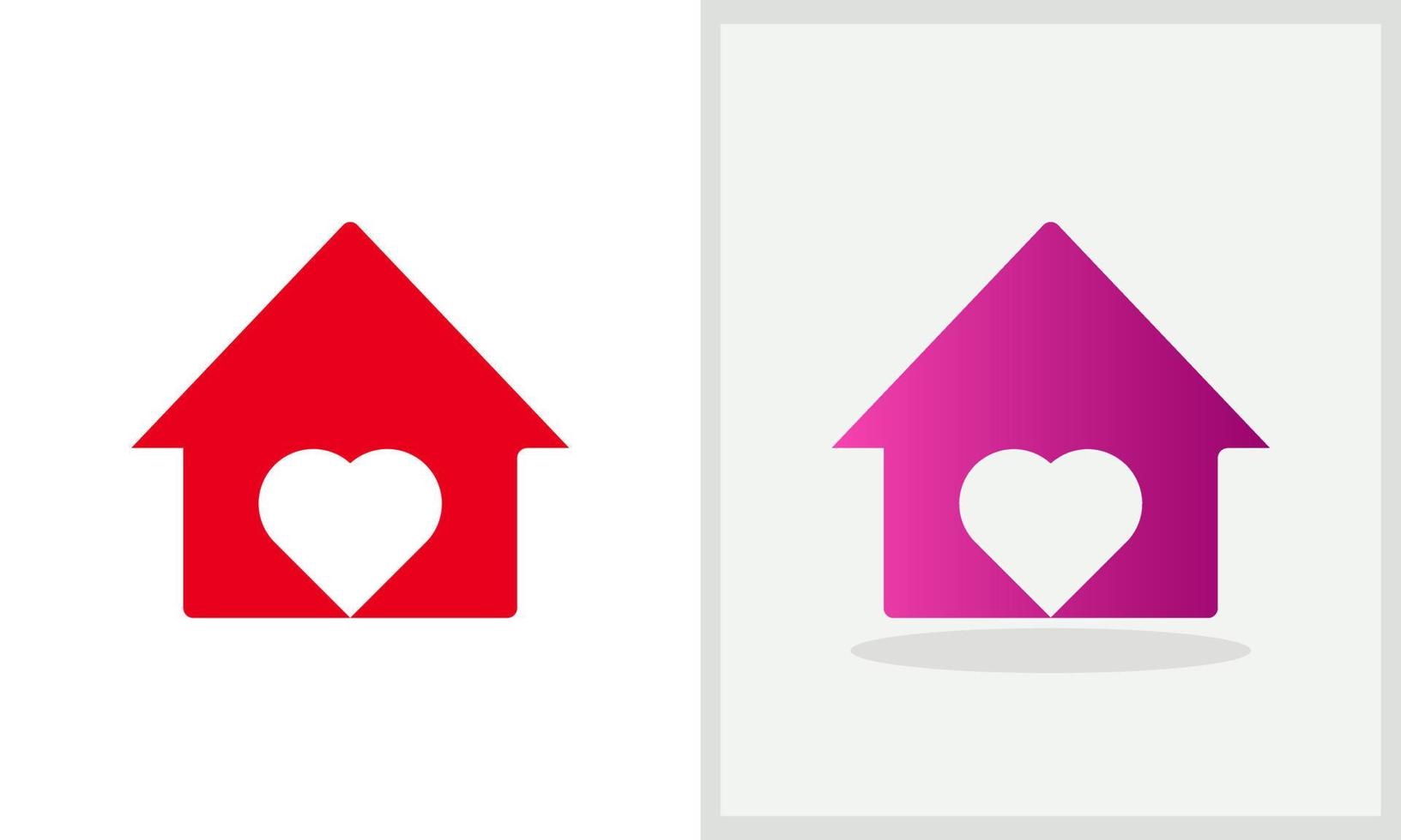 Romantic House logo design. Home logo with Heart concept vector. Love and Home logo design vector