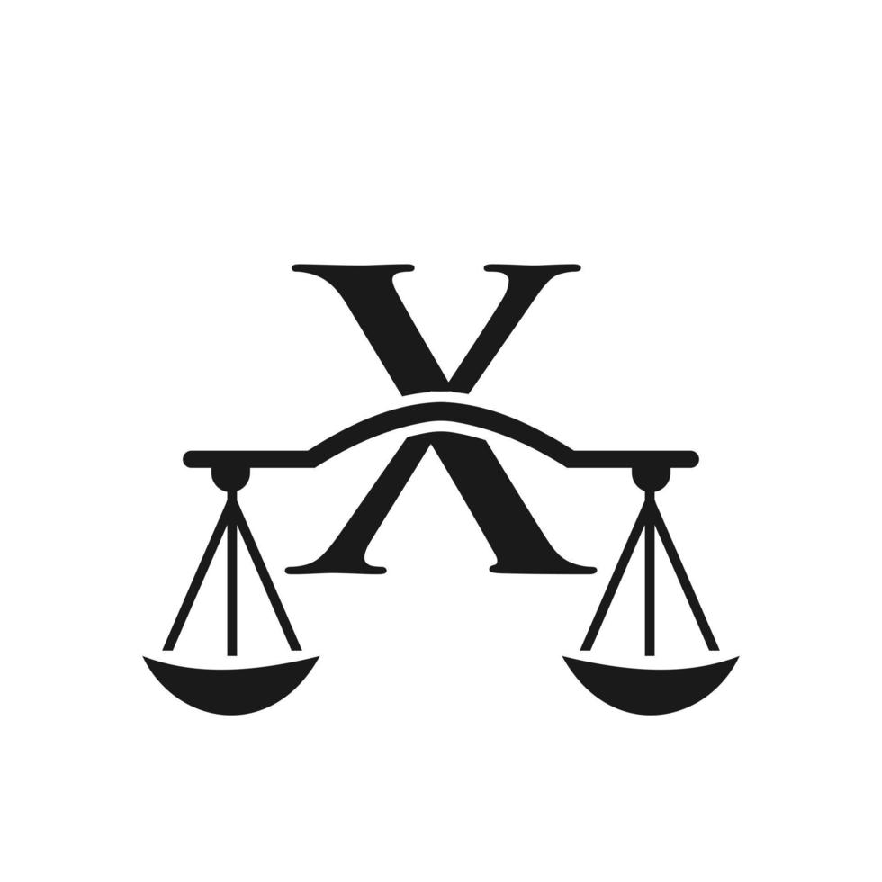 Attorney Law Firm Logo Design On Letter X Vector Template