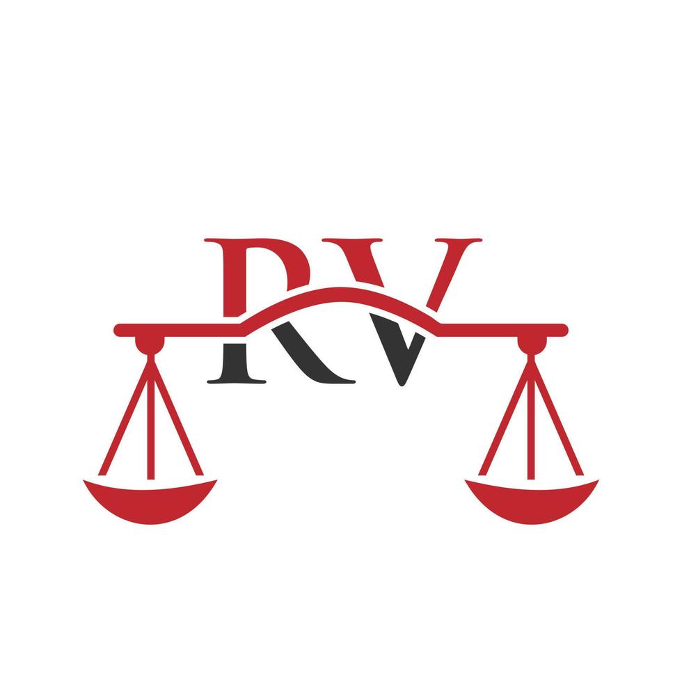 Letter RV Attorney Law Logo Design Vector Template