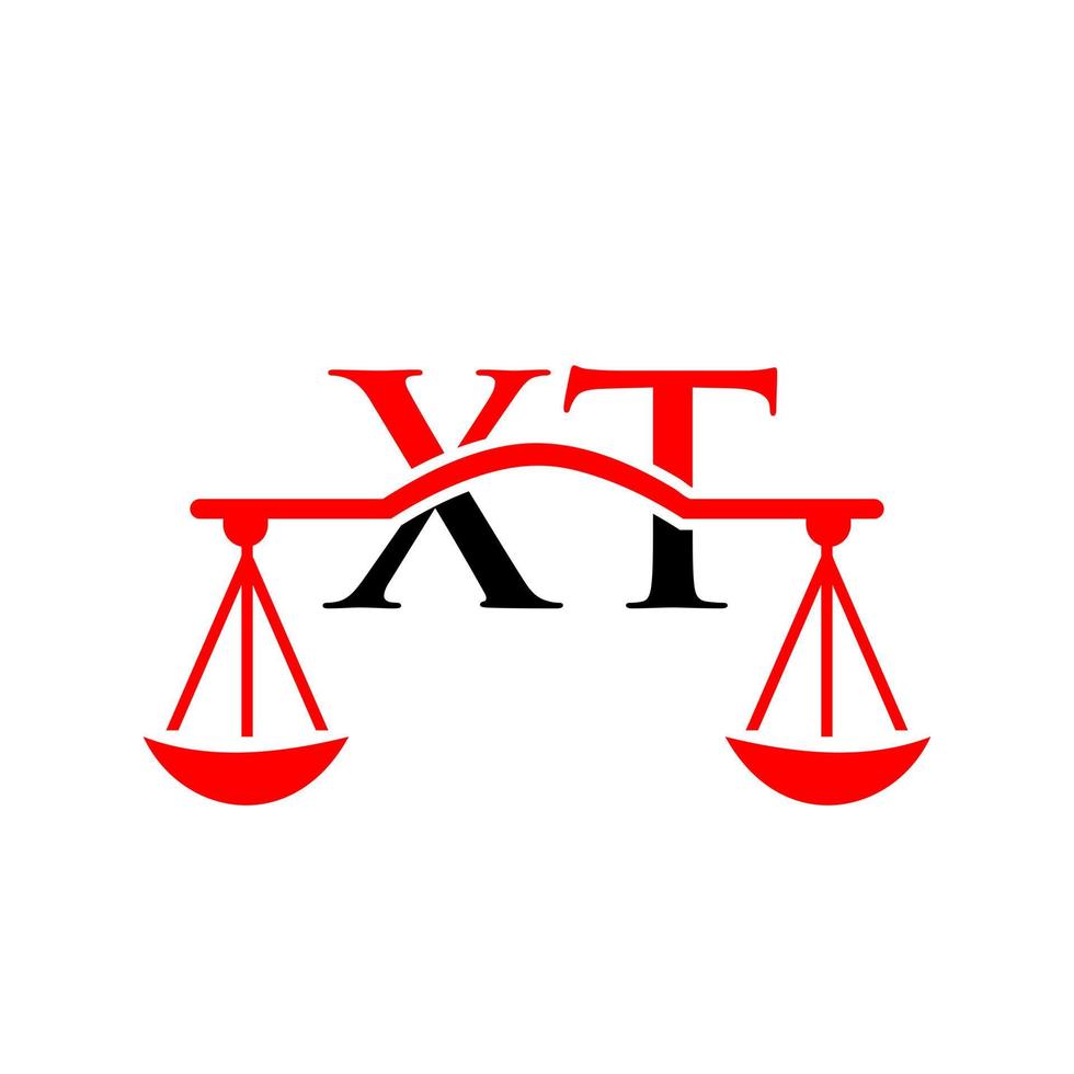 Law Firm Letter XT Logo Design. Law Attorney Sign vector