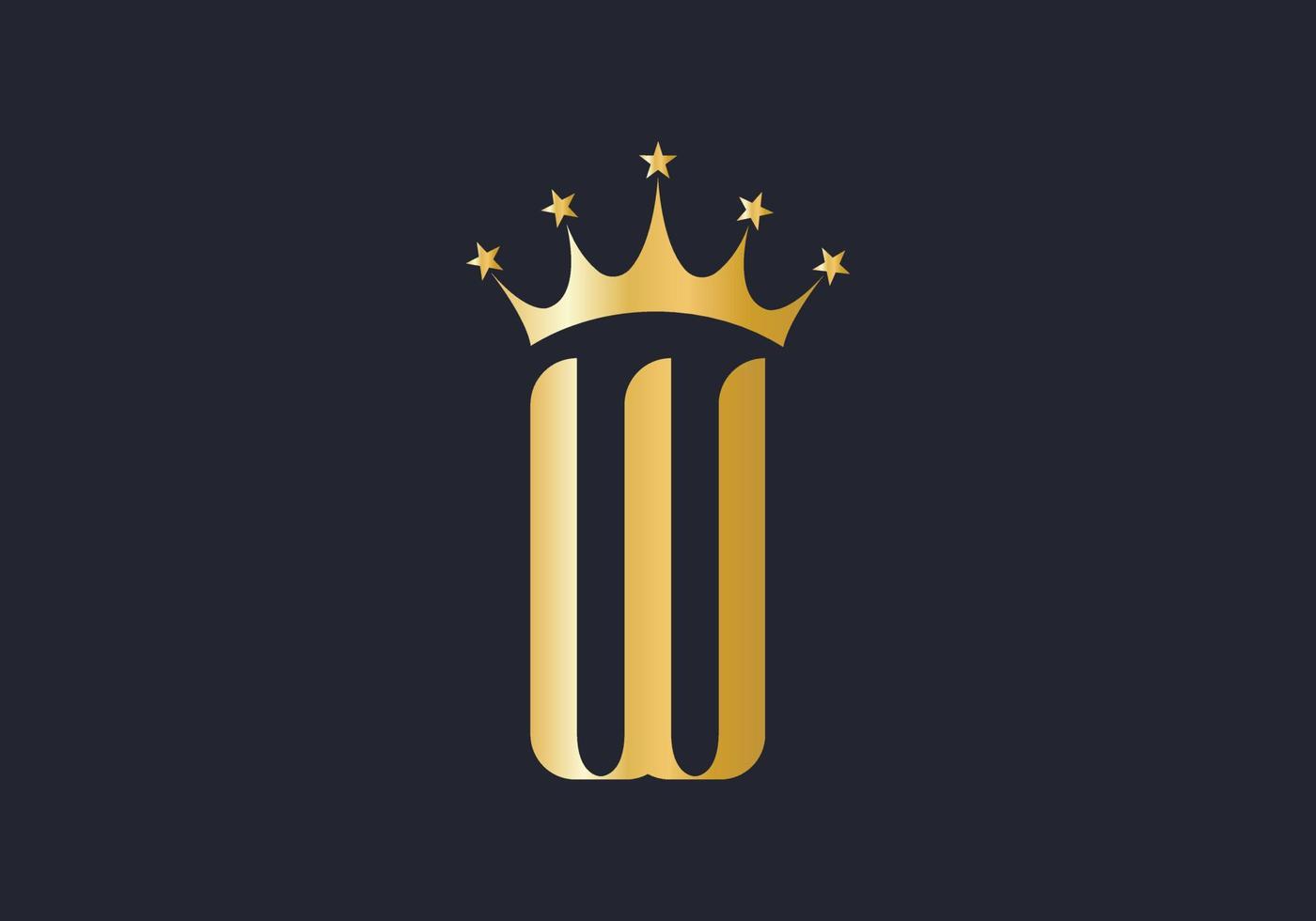 plantilla de vector de diseño de logotipo de corona de letra w