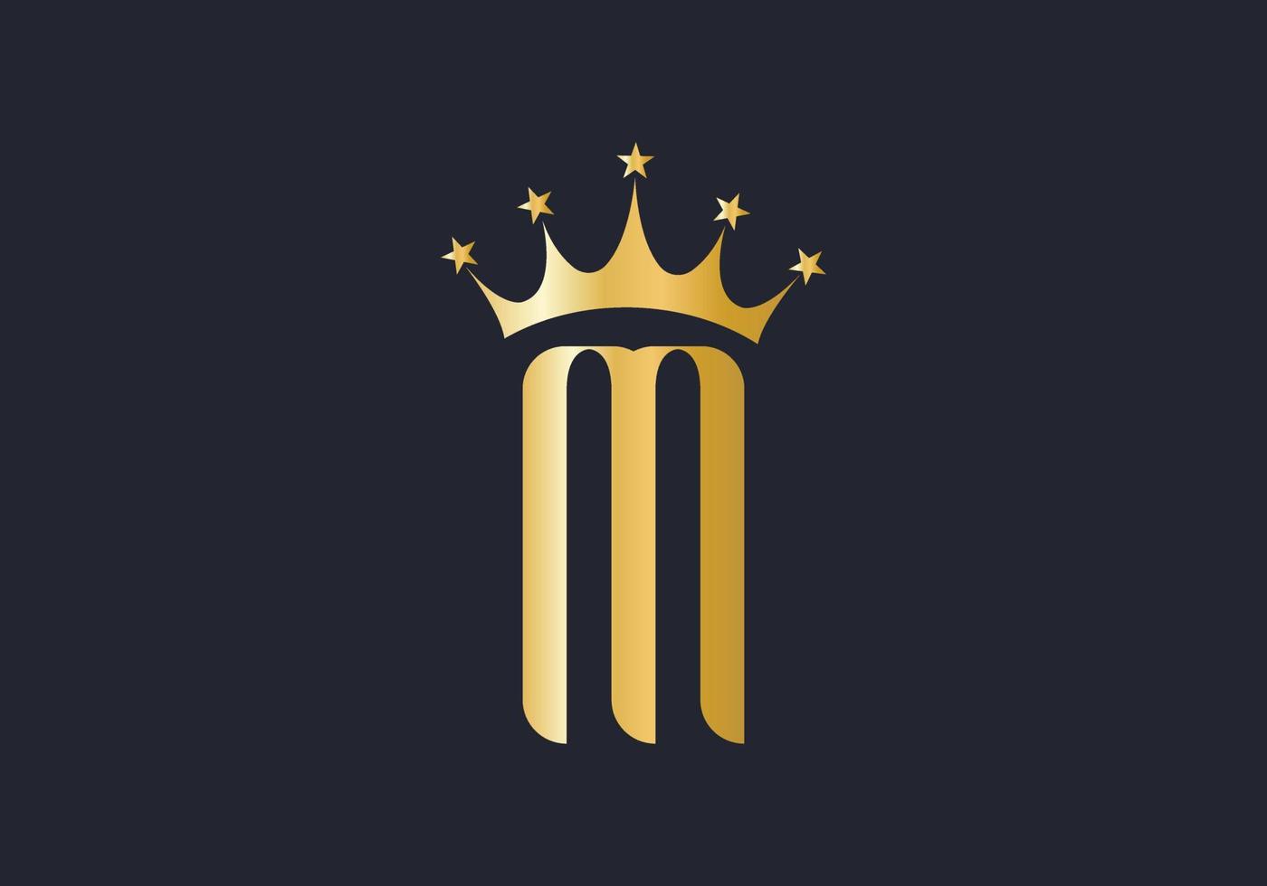 plantilla de vector de diseño de logotipo de corona de letra m