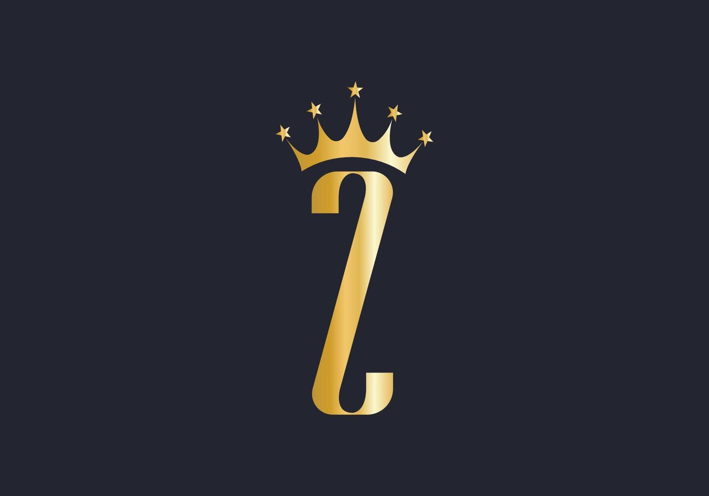 plantilla de vector de diseño de logotipo de corona de letra z