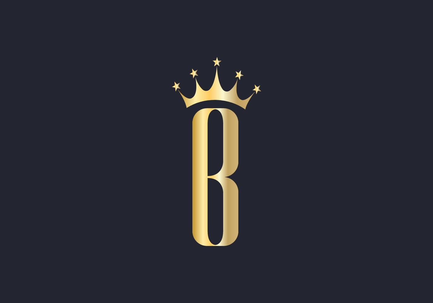 plantilla de vector de diseño de logotipo de corona de letra b