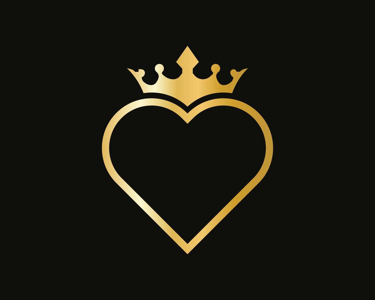 Crown and Love Shape Icon vector