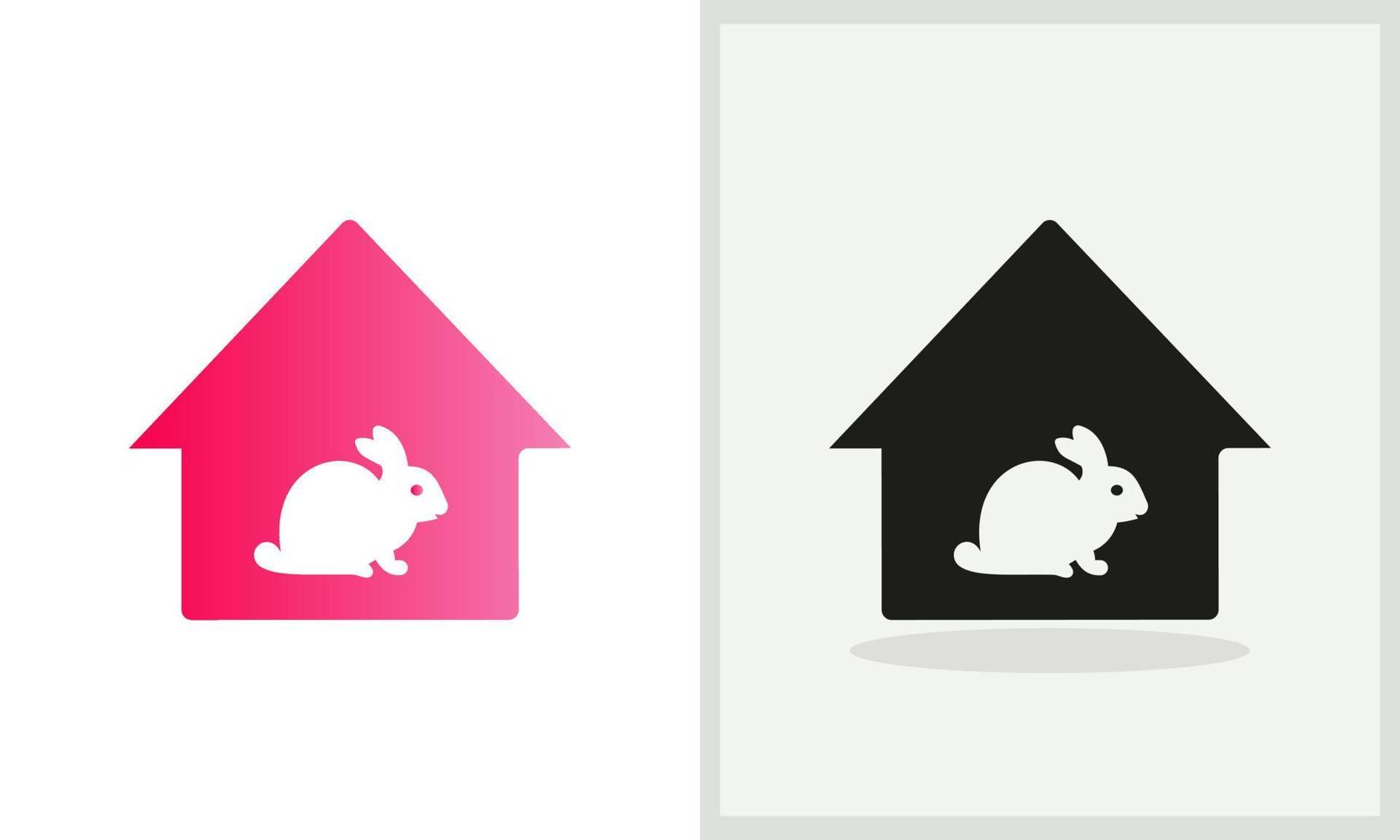 Rabbit House logo design. Home logo with Rabbit concept vector. Rabbit and Home logo design vector