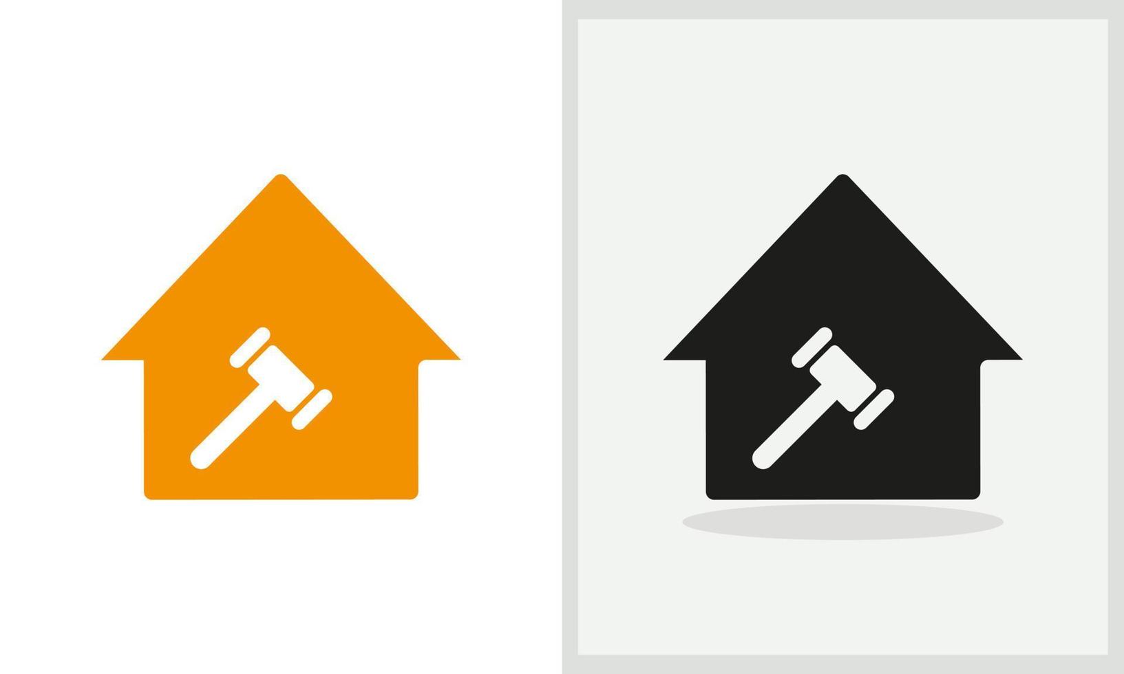 diseño del logotipo de la casa de leyes. logo de casa con vector de concepto de ley. diseño de logotipo de ley y hogar