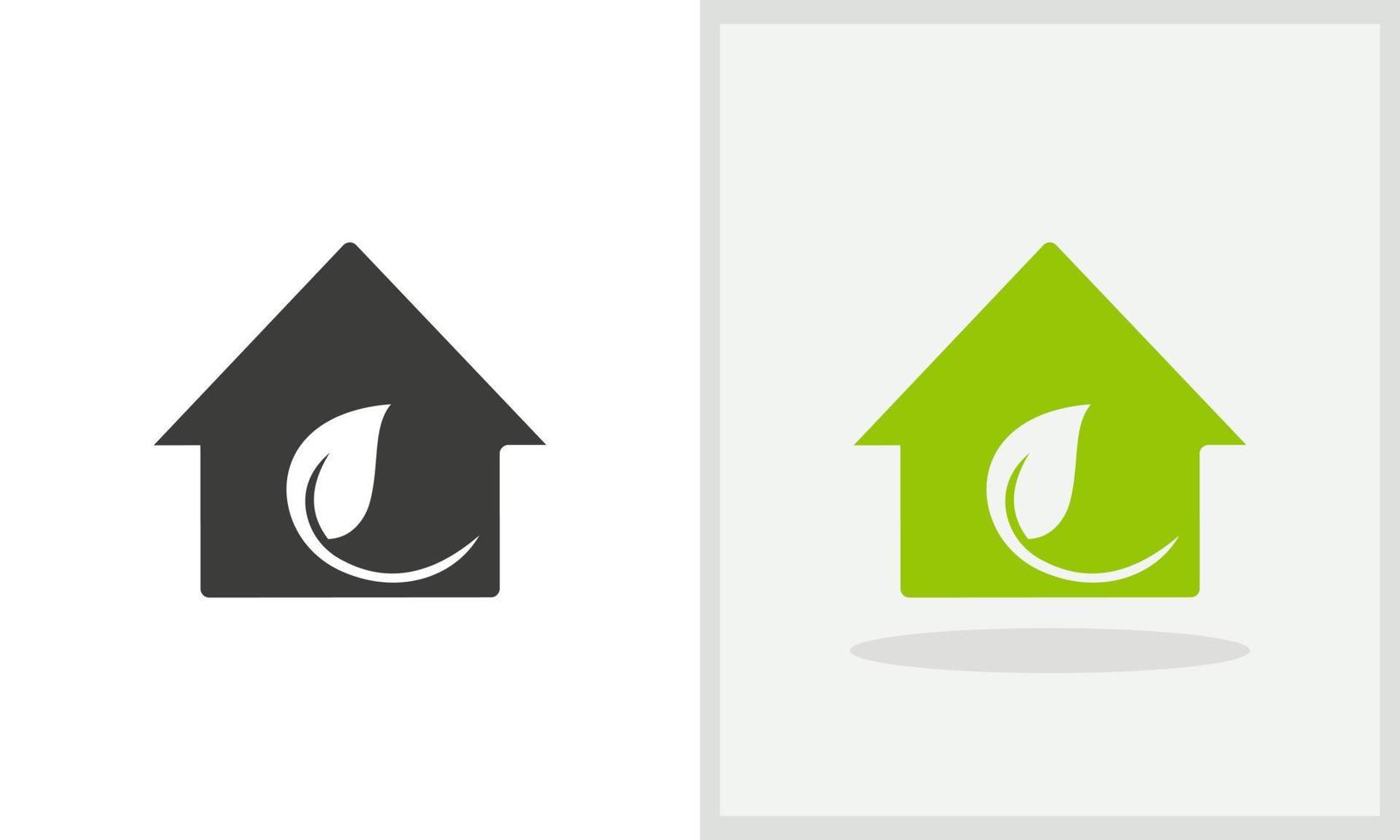 ECO House logo design. Home logo with Leaf concept vector. Leaf and Home logo design vector