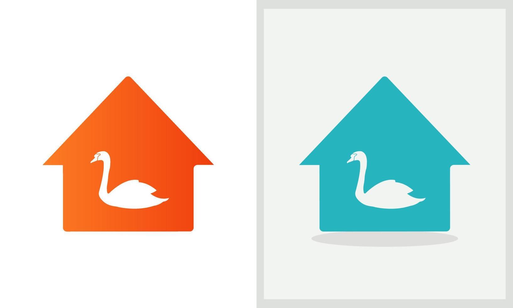 Swan House logo design. Home logo with Swan concept vector. Swan and Home logo design vector