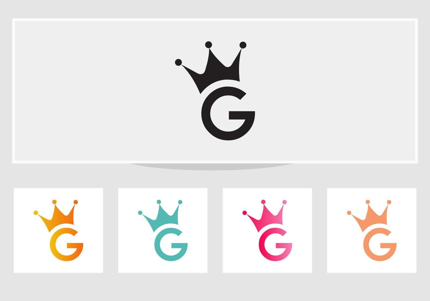 diseño del logotipo de la corona de la letra g vector