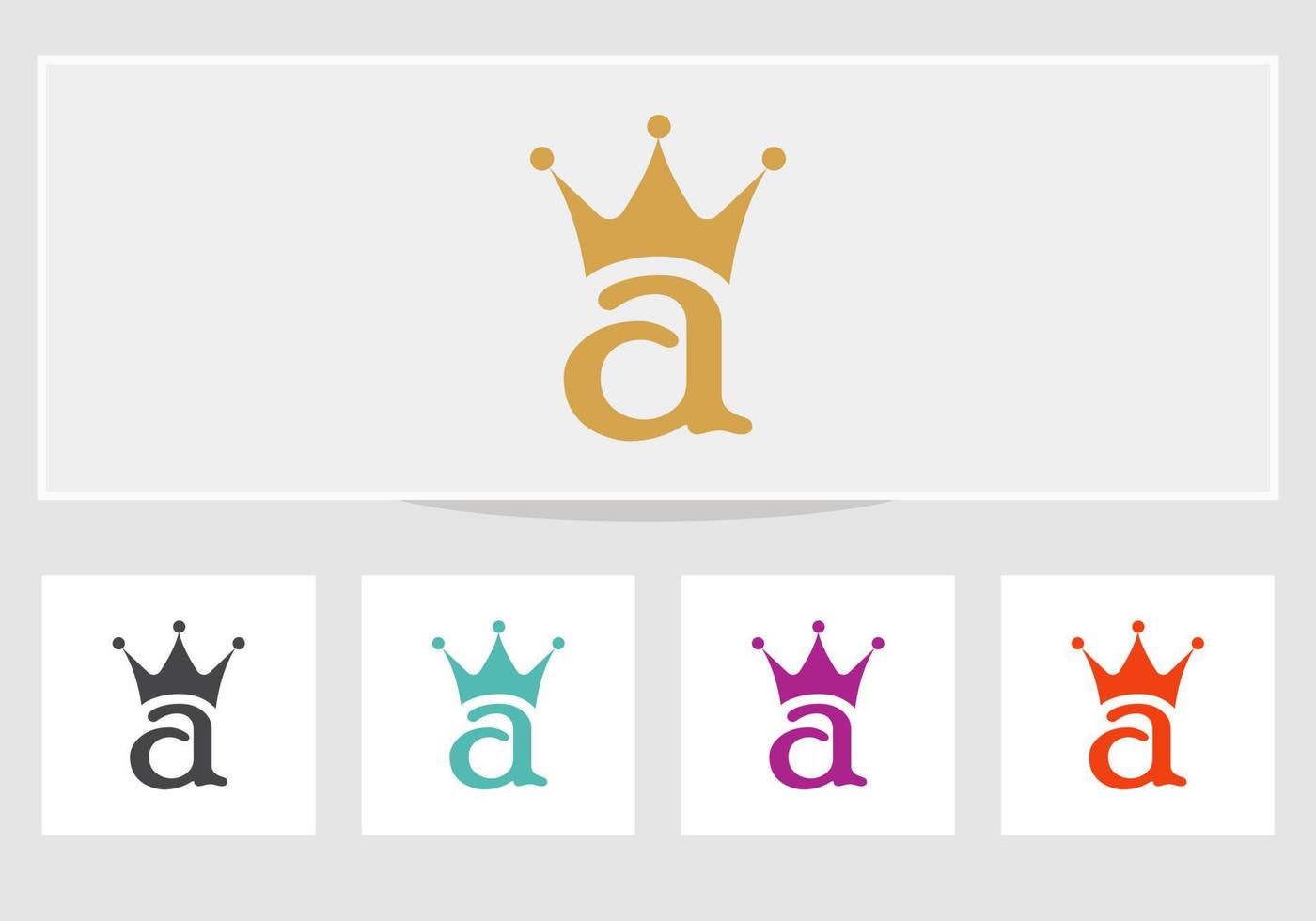 Letter A Crown Logo Design vector