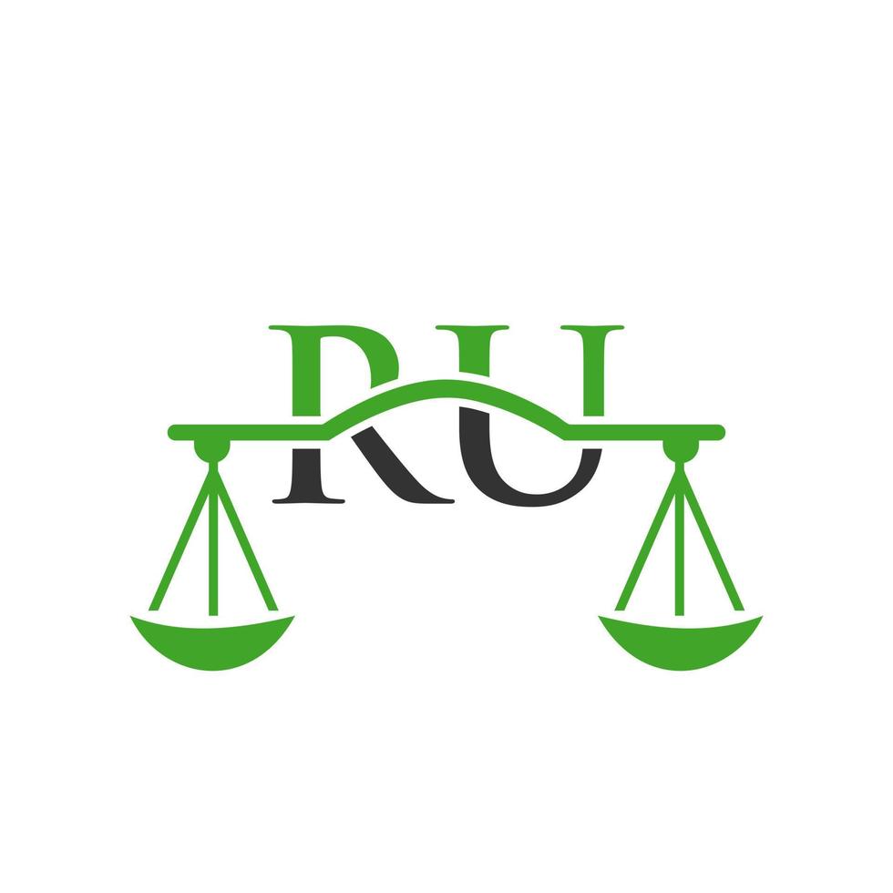 carta ru abogado ley logotipo diseño vector plantilla