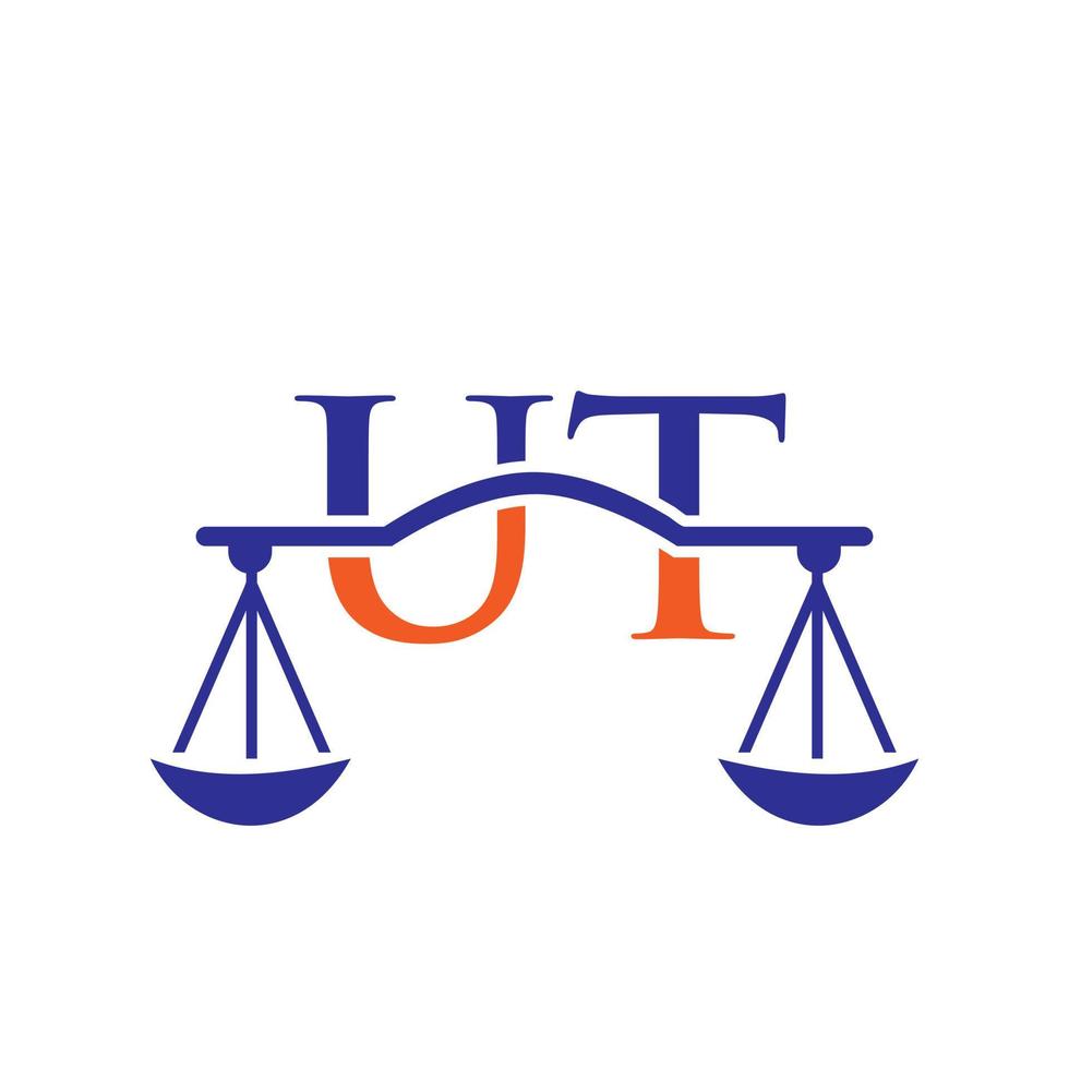diseño del logotipo de la carta del bufete de abogados. signo de abogado de ley vector