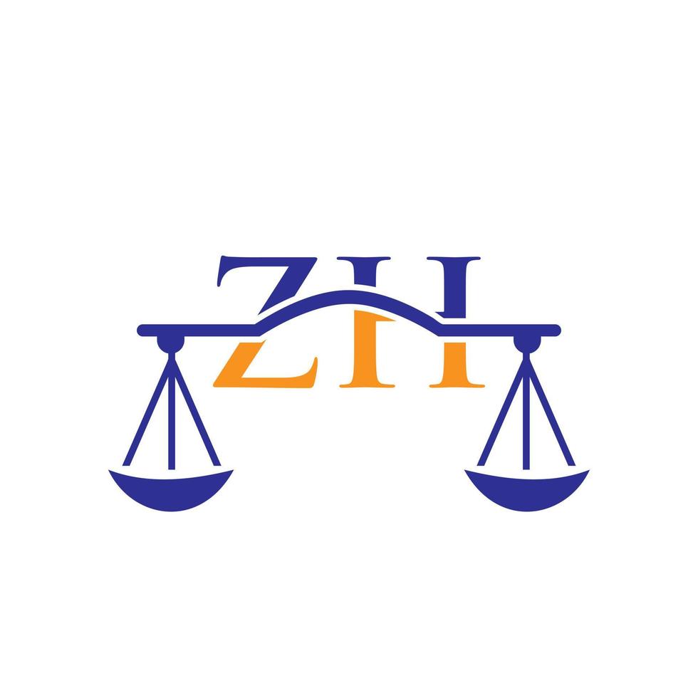 Law Firm Letter ZH Logo Design. Law Attorney Sign vector