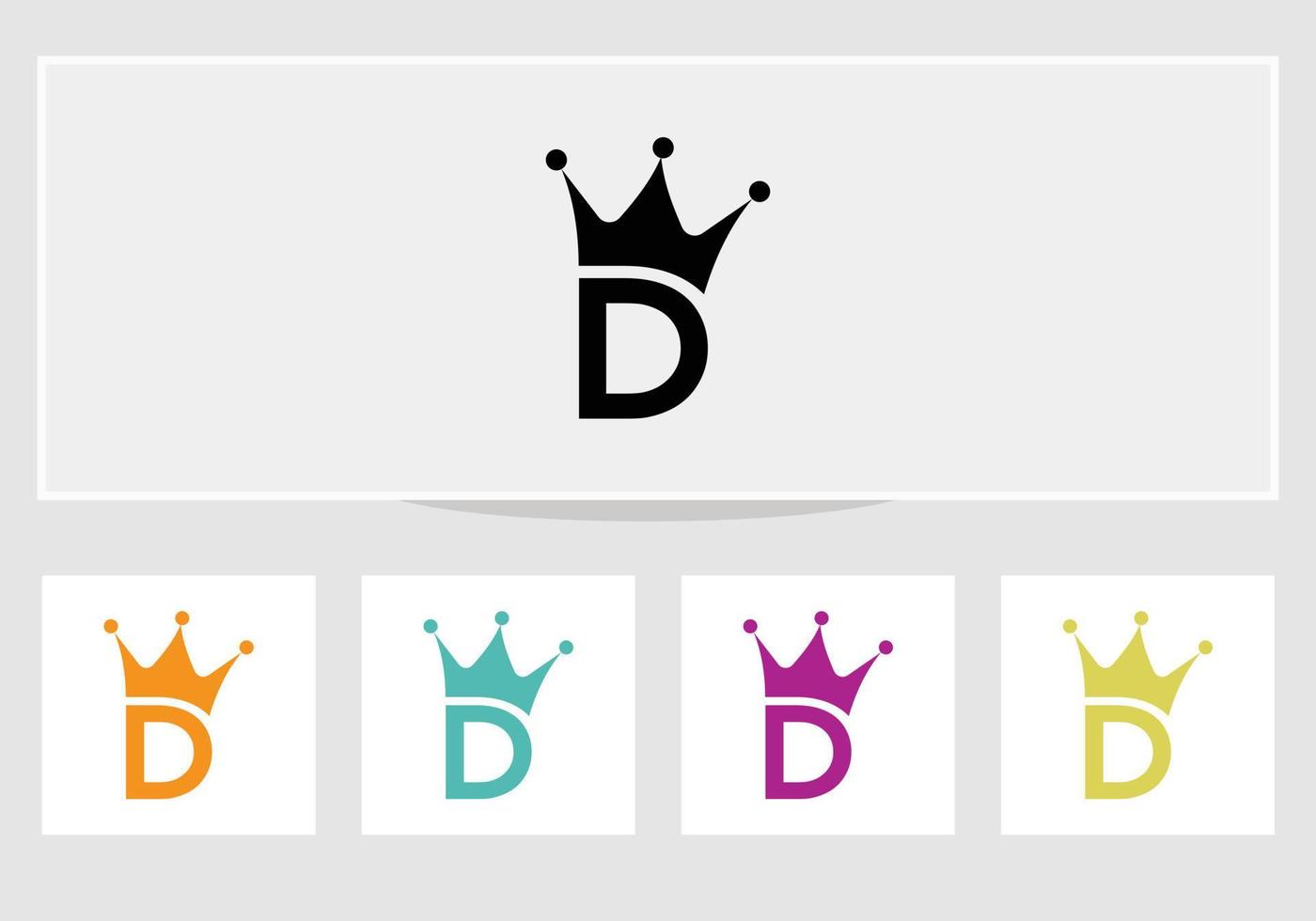 diseño del logotipo de la corona de la letra d vector