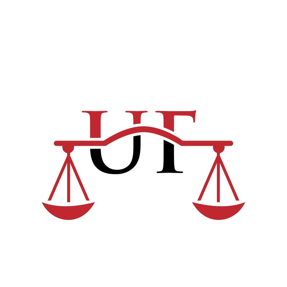 Law Firm Letter UF Logo Design. Law Attorney Sign vector