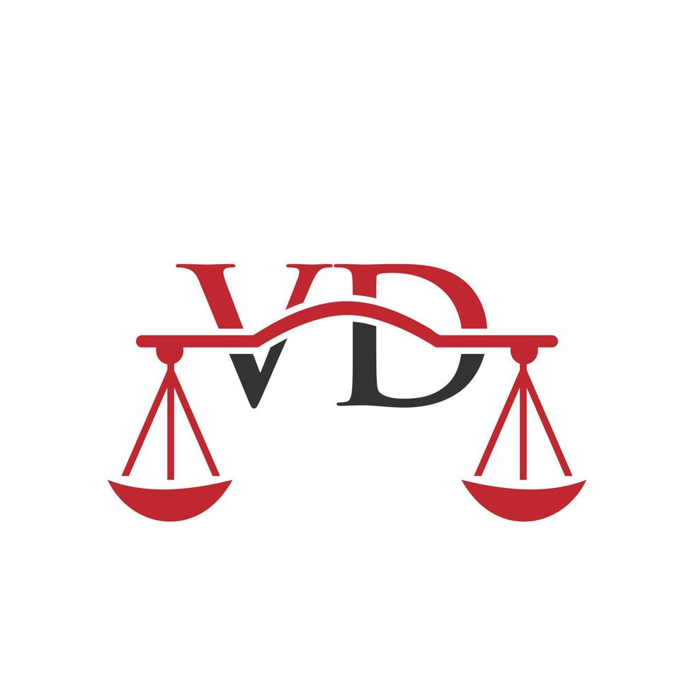 Law Firm Letter VD Logo Design. Law Attorney Sign vector