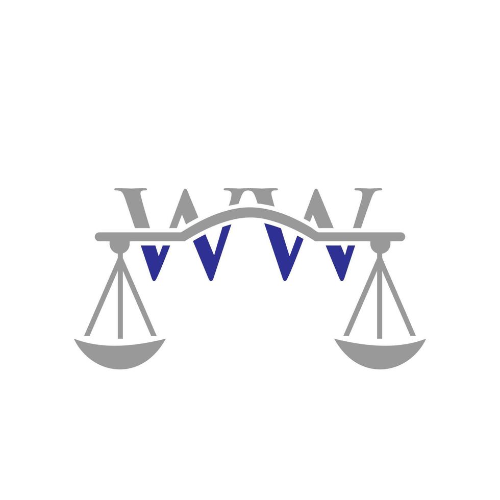Law Firm Letter WW Logo Design. Law Attorney Sign vector
