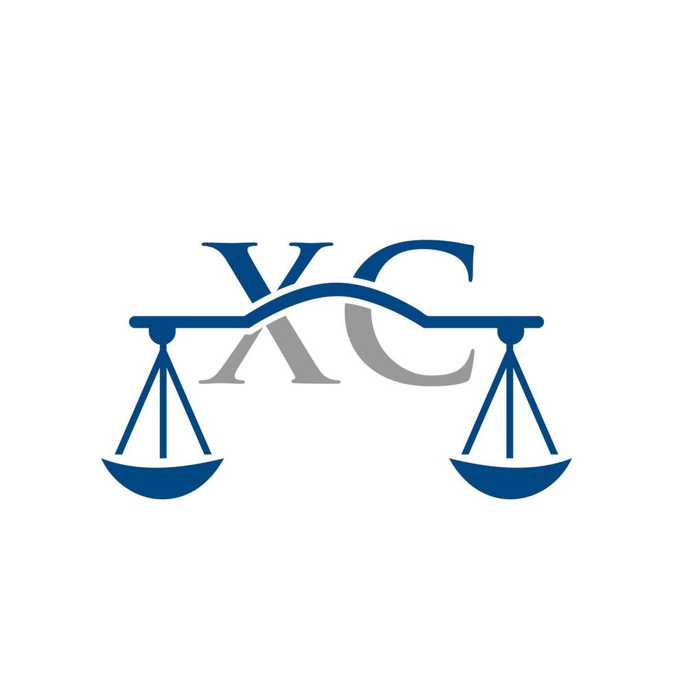 Law Firm Letter XC Logo Design. Law Attorney Sign vector