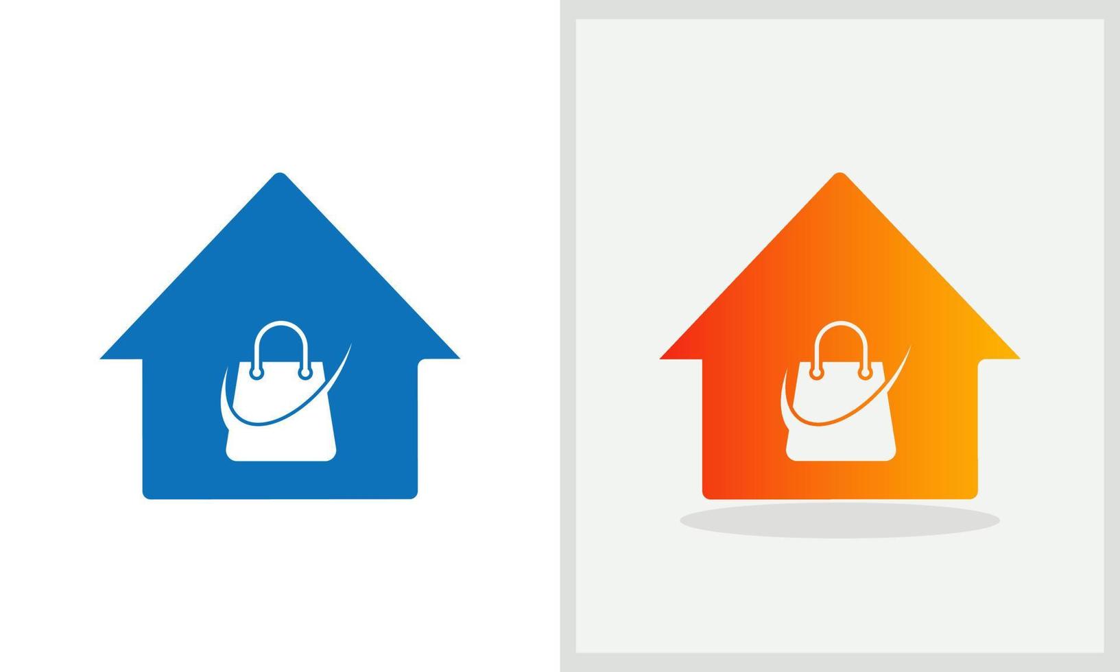 Bag House logo design. House logo with Shopping bag concept vector. Bag and Home logo design vector