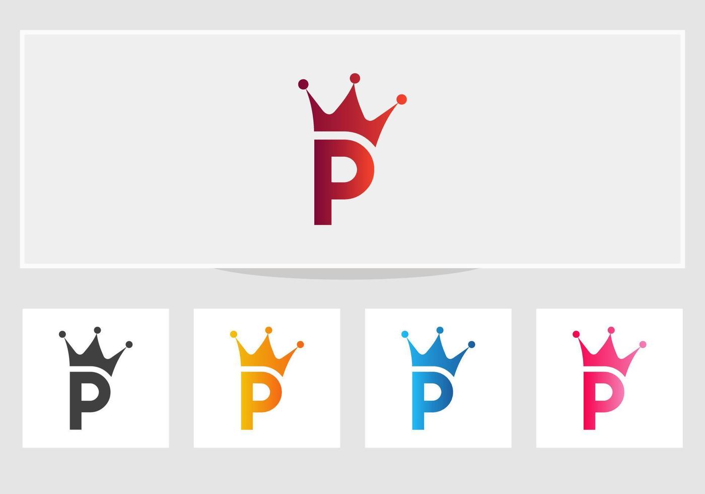 Letter P Crown Logo Design vector