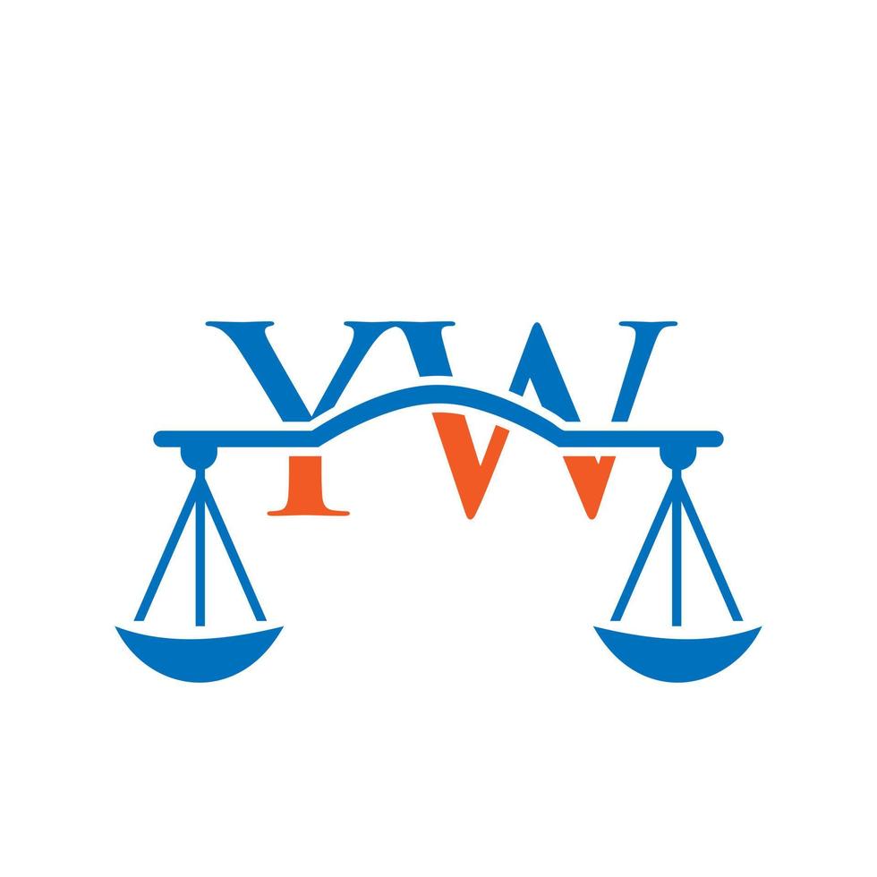 diseño del logotipo de la letra yw del bufete de abogados. signo de abogado de ley vector