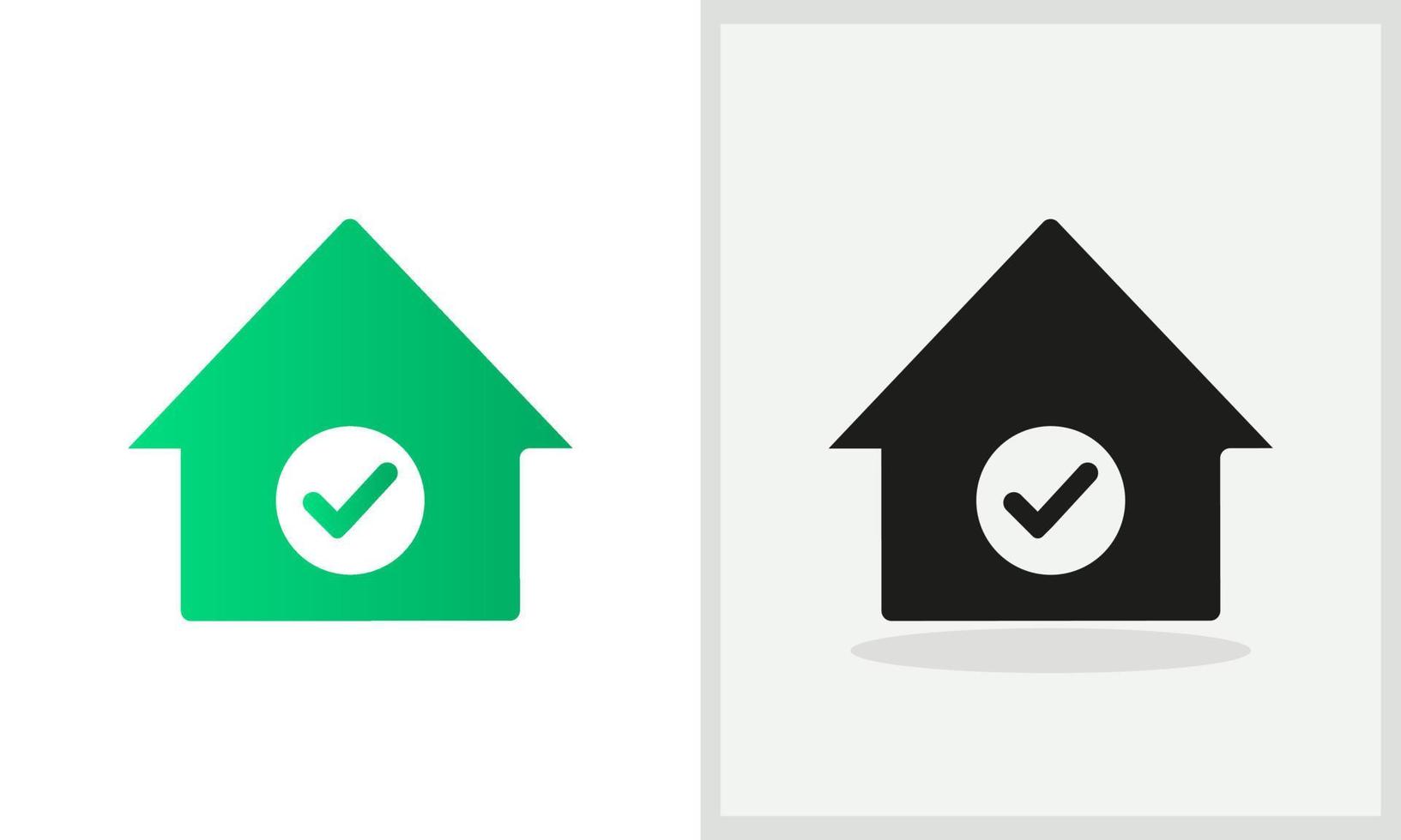 Safe House logo design. Home logo with Check mark concept vector. Tik Mark and Home logo design vector