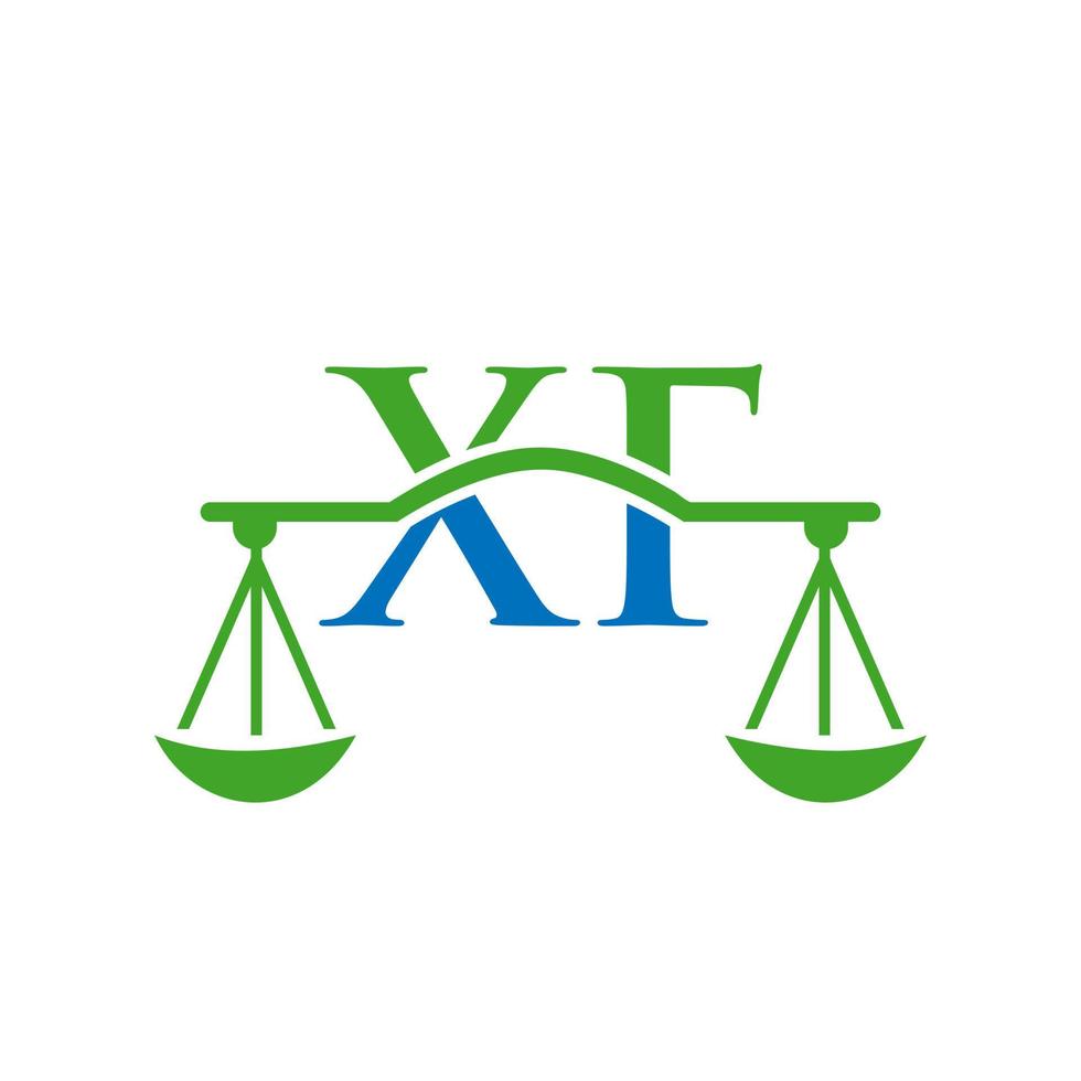 Law Firm Letter XF Logo Design. Law Attorney Sign vector