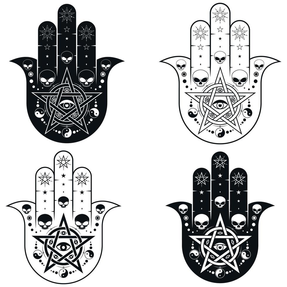 Hamsa protection symbol design vector