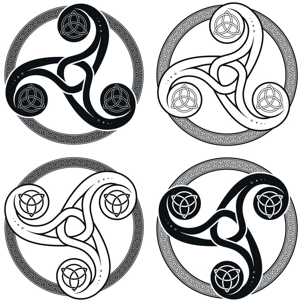 Knotted triskelion symbol design vector