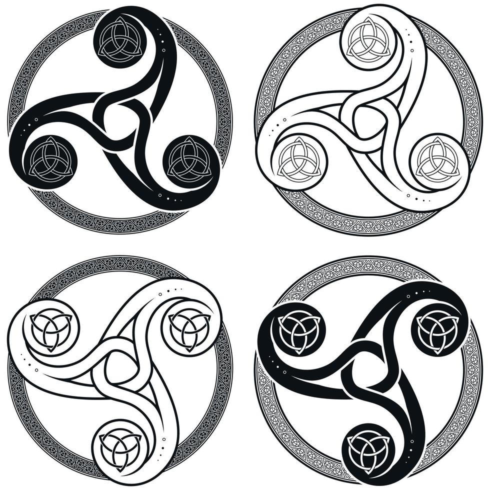 diseño de símbolo de triskelion anudado vector