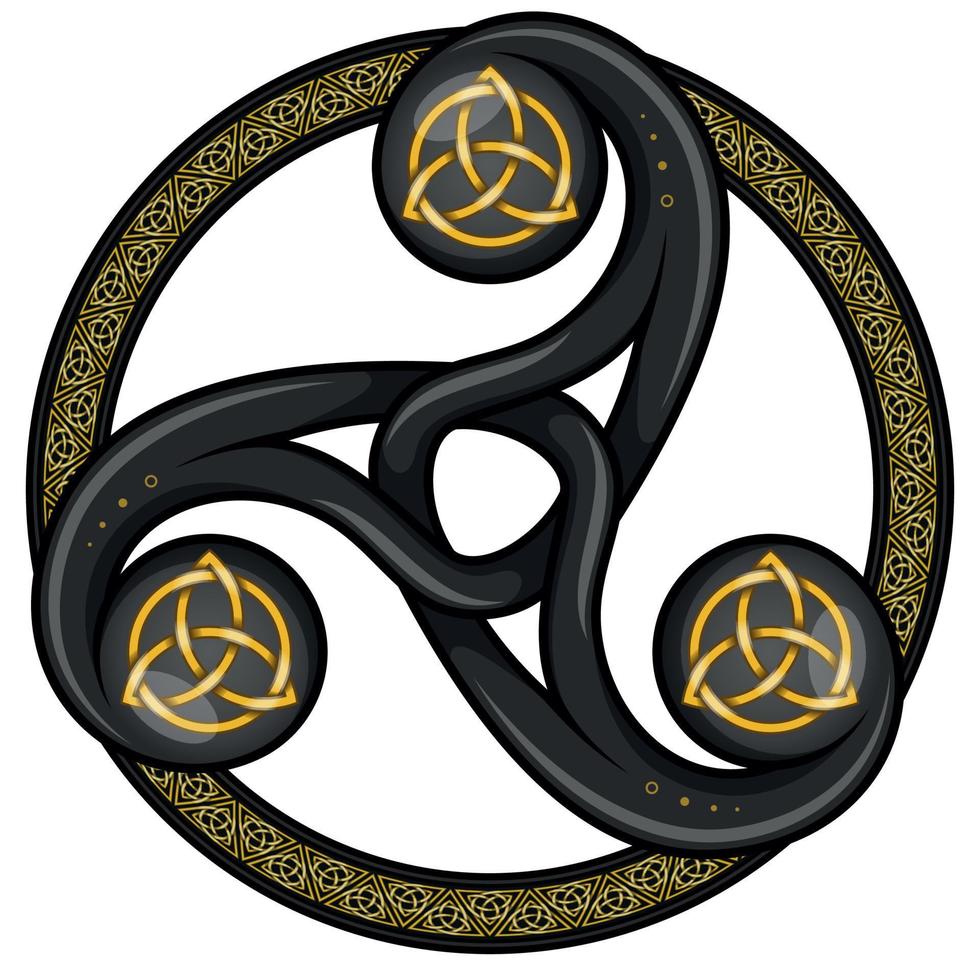 Knotted triskelion symbol design vector