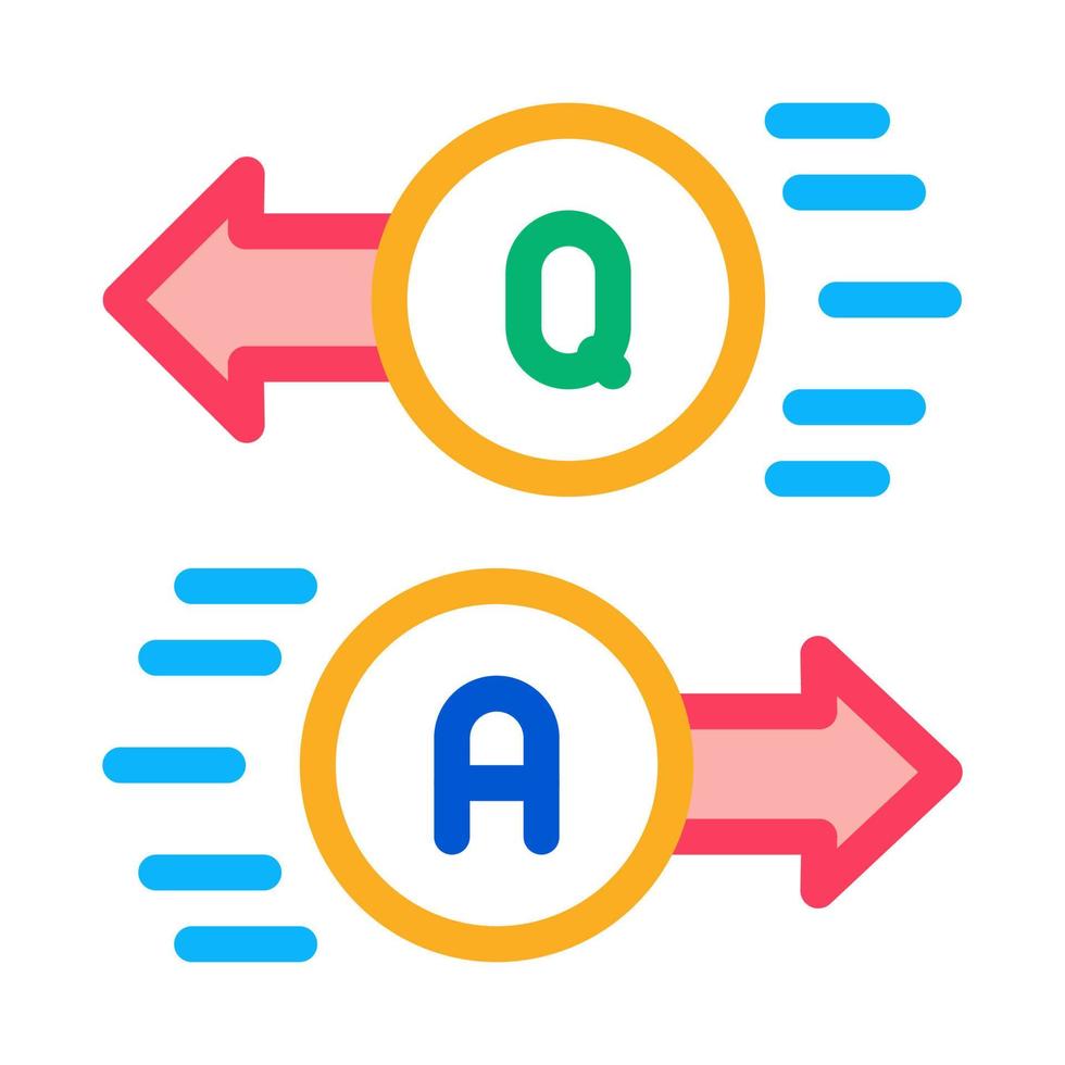 question answer icon vector outline illustration