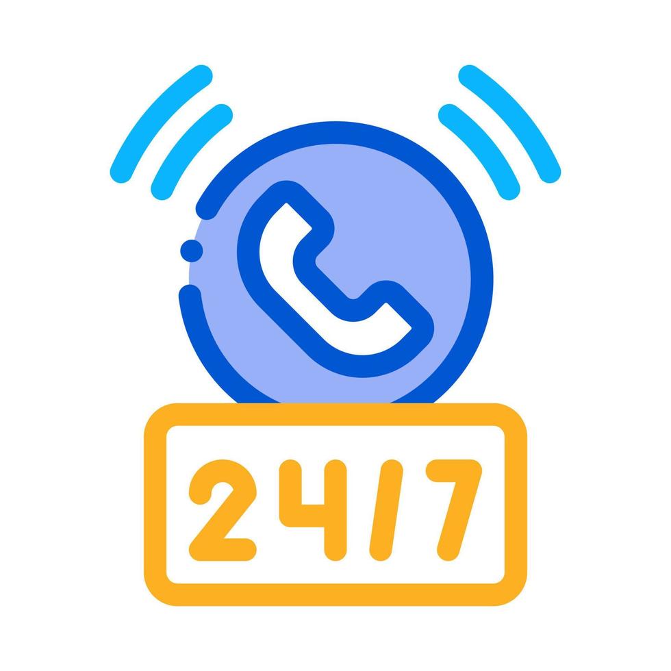 round-the-clock help desk icon vector outline illustration
