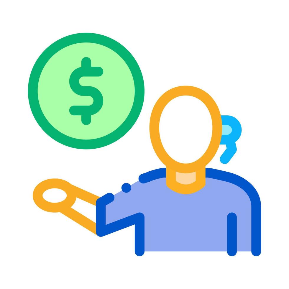 money problems icon vector outline illustration