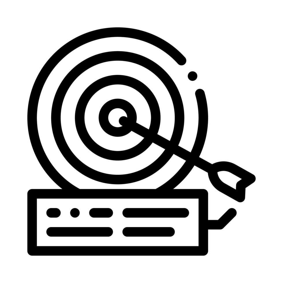 dart hit target icon vector outline illustration