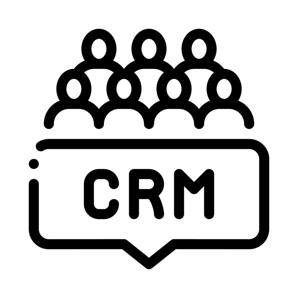customer relationship management icon vector outline illustration