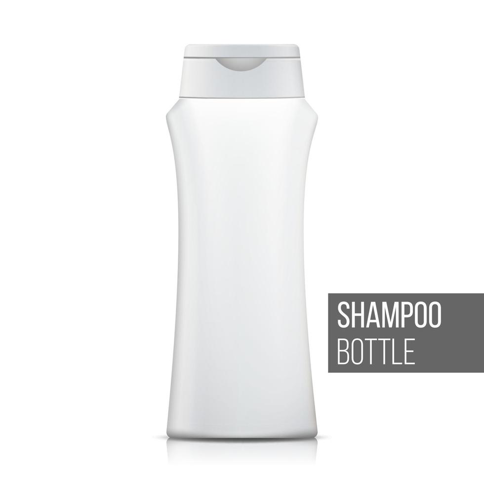 3D Plastic Bottle Shampoo Vector. Clean Plastic Bottle. Vector Mockups. Design Beauty Products. Isolated On White Background Illustration
