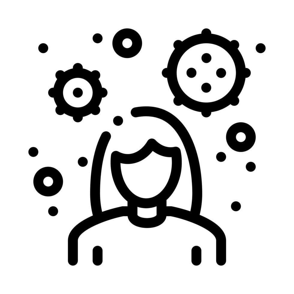 female virus carrier icon vector outline illustration
