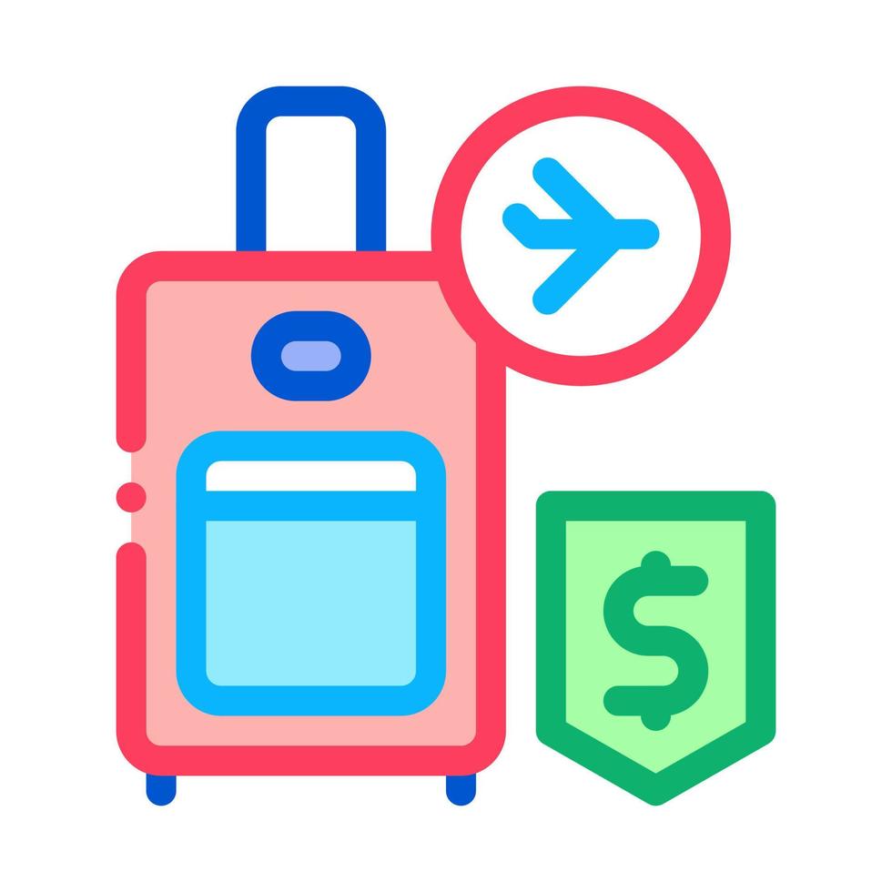 purchase suitcases with handle duty free icon vector outline illustration