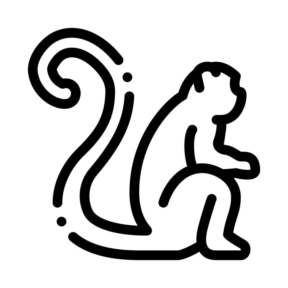 malaysian monkey icon vector outline illustration