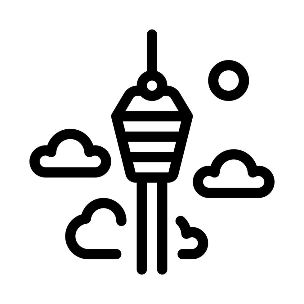 kuala lumpur icon vector outline illustration