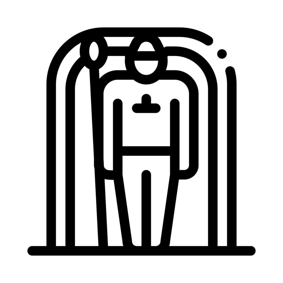 guard man icon vector outline illustration