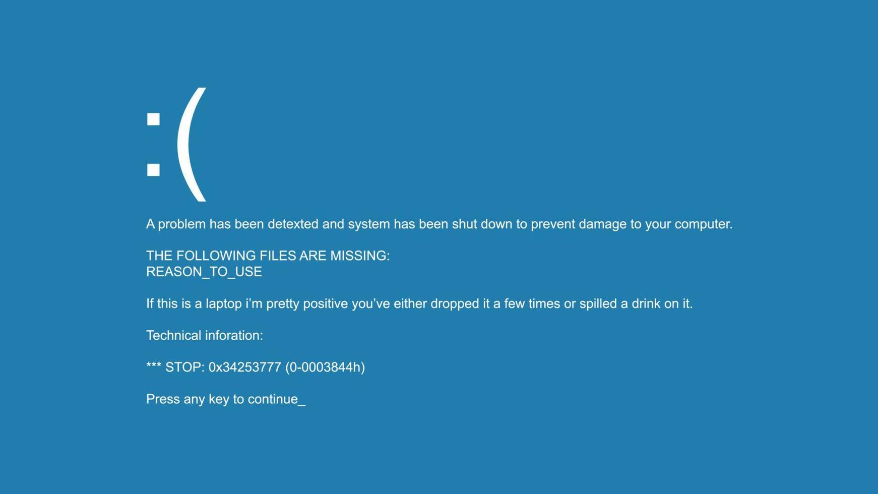 Blue Screen Of Death Vector. Interrupt Request Level. Software, Hardware Crash. Illustration vector